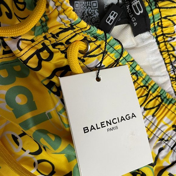 BALENCIAGA MEN YELLOW swim trunks - Picture 4 of 4